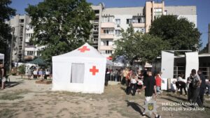 Наслідки обстрілу в місті
